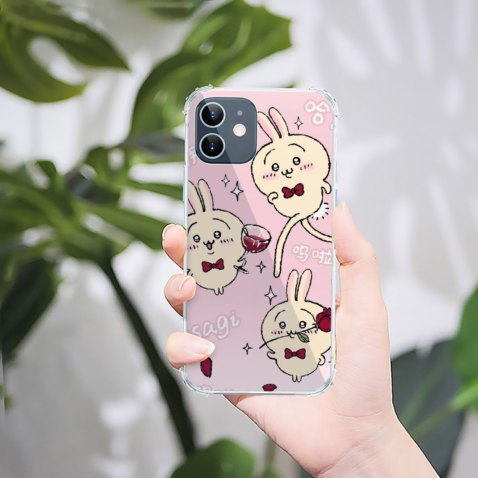 （画像用） ちいかわ Chii-kawa 【iPhone 12シリーズ対応】透明スマホケース（クリアソフトケース）